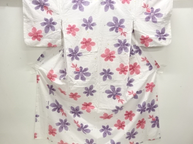 JAPANESE KIMONO / YUKATA / COTTON / FLOWER & GOLDFISH